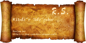 Ribár Sándor névjegykártya