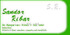 sandor ribar business card